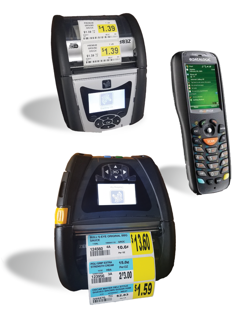Mobile printer with shelf labels